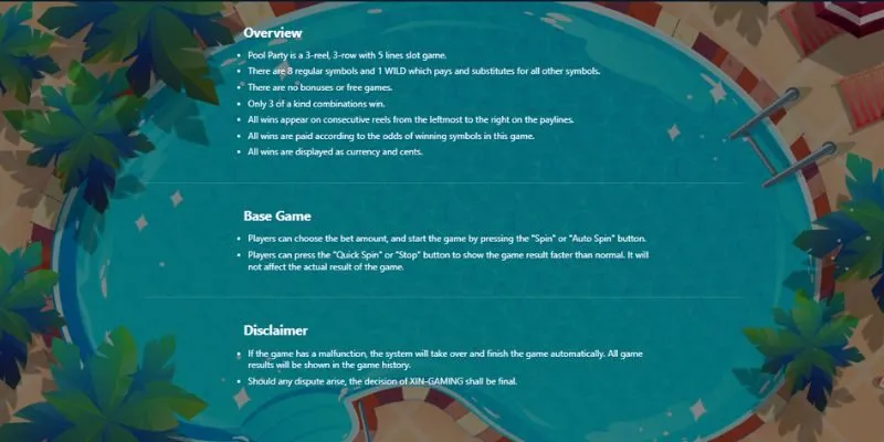 Luật chơi slot game Pool Party tại 8xbet