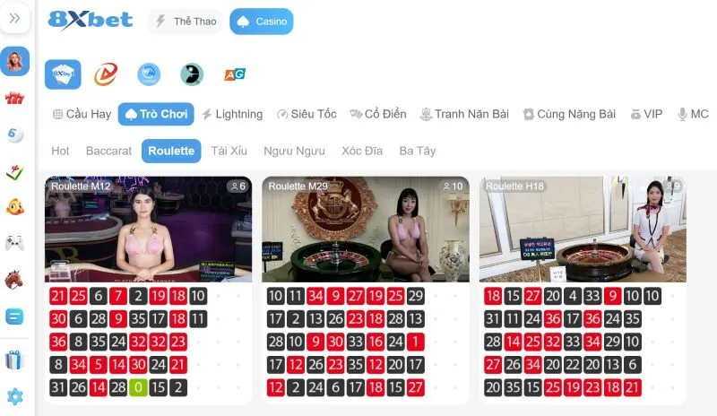 Các kiểu cược hấp dẫn trong Roulette 8xbet